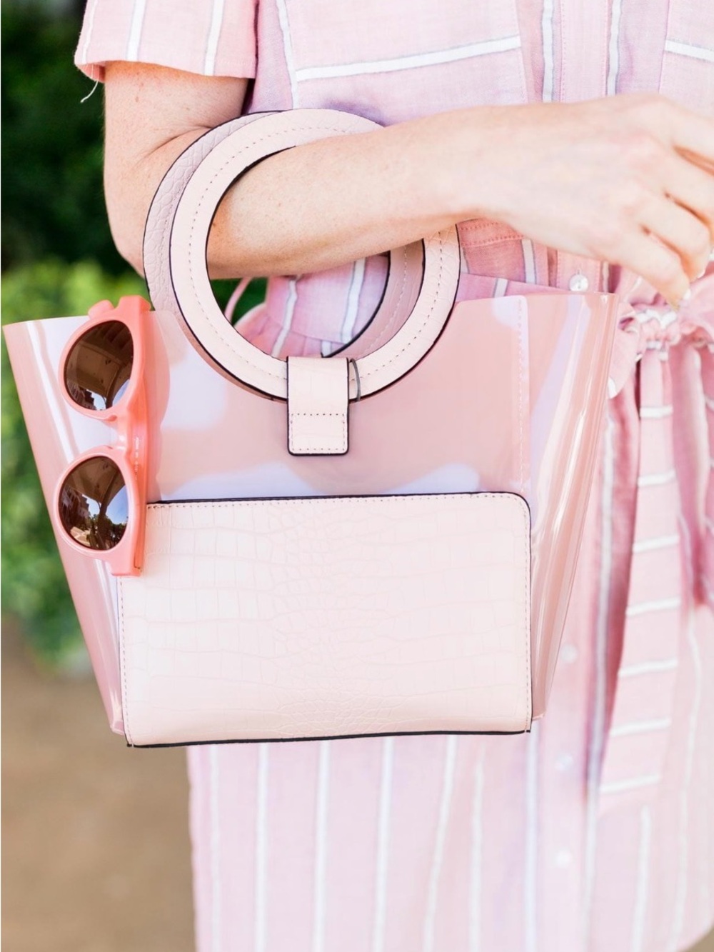 Vince Camuto Blush Pink Circle-Handle Tote - Picture 3 of 6